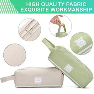 OuMeng Pencil Bag Pen Case, Large Capacity Students Stationery Pouch Pencil Holder Desk Organizer with Double Zipper, Can be Used to Organize Stationery Such as Pencils, Markers (Green)