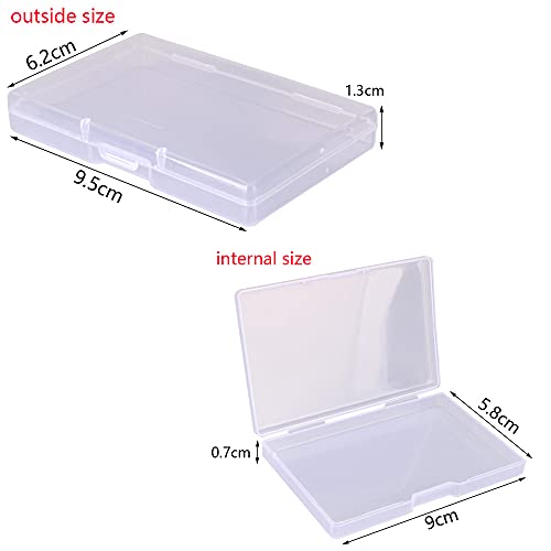 Gebildet 12 Pcs Small Clear Case, Rectangular Plastic Storage Containers Box with Lid for Pills, Jewellery, Herbs, Tiny Bead, Craft Items