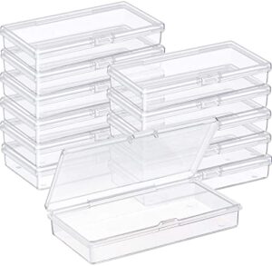 gebildet 12 pcs small clear case, rectangular plastic storage containers box with lid for pills, jewellery, herbs, tiny bead, craft items