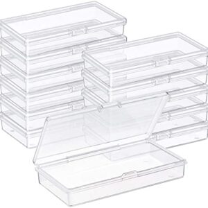 Gebildet 12 Pcs Small Clear Case, Rectangular Plastic Storage Containers Box with Lid for Pills, Jewellery, Herbs, Tiny Bead, Craft Items