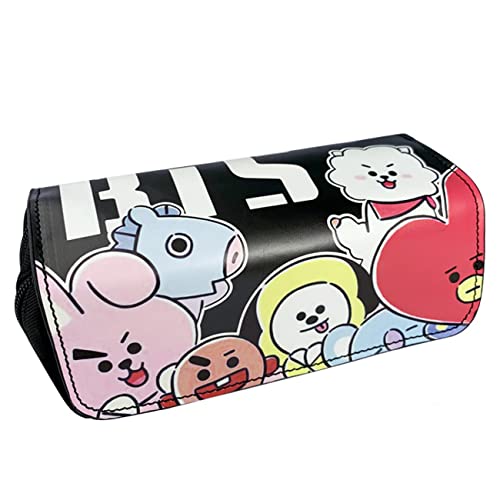 Pencil Case BTS Cute Pencil Pouch Large Capacity Bag With Zipper Pen Case For Adults Girls Student School Supplies