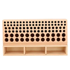 100 holes wooden storage rack leather craft punching tool holder stand organizer for paint brush punching tools storage(100 holes)