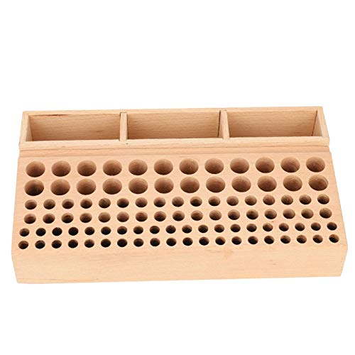 100 Holes Wooden Storage Rack Leather Craft Punching Tool Holder Stand Organizer for Paint Brush Punching Tools Storage(100 Holes)