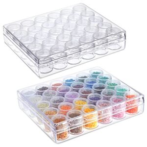 3 Pack Clear Bead Organizers and Storage Containers with Lids for Glitter, Arts and Crafts (93 Pieces)