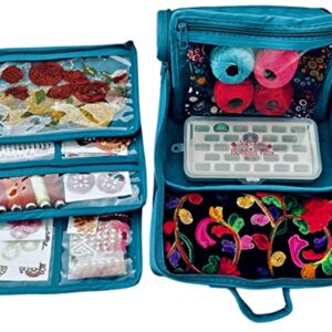 Yazzii Craft Box with Fabric Top - Portable Storage Bag Organizer - Arts & Crafts Storage Tote - Multipurpose and Portable Organizer for Crafts