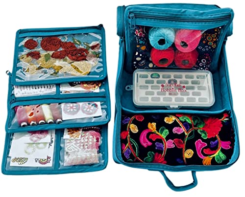 Yazzii Craft Box with Fabric Top - Portable Storage Bag Organizer - Arts & Crafts Storage Tote - Multipurpose and Portable Organizer for Crafts