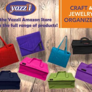 Yazzii Craft Box with Fabric Top - Portable Storage Bag Organizer - Arts & Crafts Storage Tote - Multipurpose and Portable Organizer for Crafts