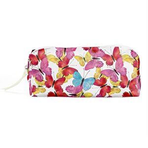 pencil pouch pencil case pencil bag pen case pouch box organizer for teen girls boys school students waterproof zipper pouch for office supplies makeup, watercolor butterfly print butterfly decor