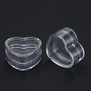 PZRT 6pcs Diamond Painting Wax Storage Case Transparent PS Plastic Heart Shaped Glue Clay Organizer