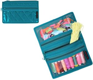 yazzii project pouch – portable storage bag organizer – arts & crafts storage bag organizer – multipurpose storage organizer for quilting, needlework, beading, sewing, & applique