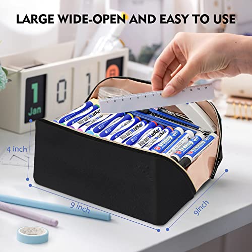 rlokosfb Large Capacity Pencil Case,Portable Pencil Pouch Opens Flat for Easy Access,Durable Pen Bag with Smooth Zipper for Office School Teen Girl Boy Men Women Adult