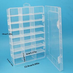 goldblue 24 Grids Clear Plastic Organizer Box,Compartment Clear Plastic Organizer Strap Adjustable Can Be Used for Dividers, Crafts, Jewelry, Buttons, Fishing Tackle Accessories, Small Parts