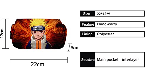 HANDAFA Anime Ninja Pencil Case Manga Cosplay Hokage Pencil Pouch Holder(Fire Naruto)