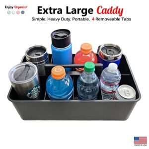 Enjoy Organizer- Commercial Large Portable Caddy Stackable Carry Caddy, Black, Carrier for Cleaning Supplies, Tools, All-Purpose Carry Caddy Made In USA (Black)