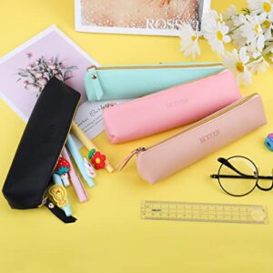 iSuperb 4 Pcs Small Pencil Case PU Leather Pencil Pouch Waterproof Stationery Organizer Storage Bag Cosmetic Zipper Pouch for Women Men (4pcs)