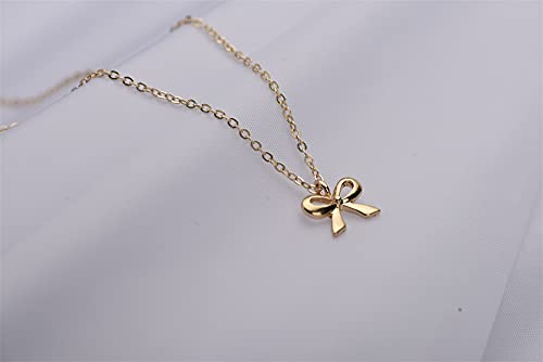 Gold Butterfly Bow Inspirational Necklace Gifts for Women Teen Girls Make a Wish Necklace Gifts with Gift Card for Birthday Christmas