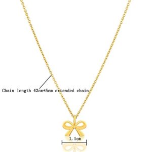 Gold Butterfly Bow Inspirational Necklace Gifts for Women Teen Girls Make a Wish Necklace Gifts with Gift Card for Birthday Christmas