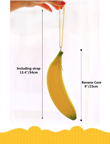 Cafurty Big Capacity Banana Shape Pen Bag Pencil Case Cute Silicone Bag Coin Bag Key Pouch - Yellow