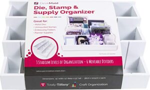 desk maid dsst-6697 totally tiffany-die and stamp organiser, one size, white