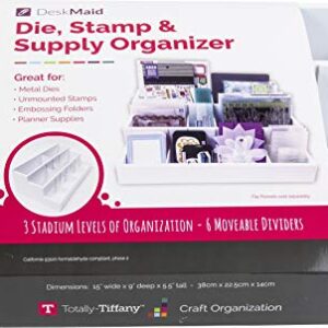 Desk Maid DSST-6697 Totally Tiffany-Die and Stamp Organiser, One Size, White