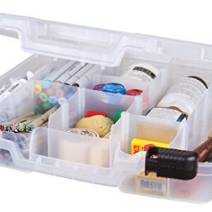 ArtBin 6961AB Quick View Deep Base Carrying Case with Removable Dividers, Portable Art & Craft Storage Box, 15", Clear