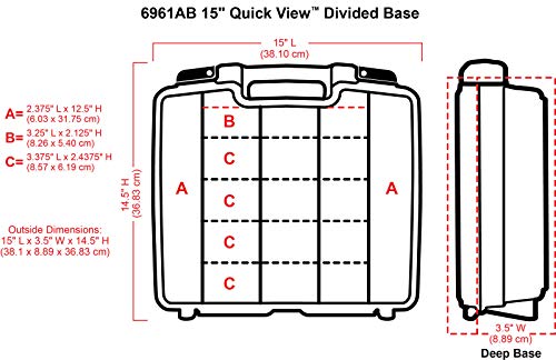 ArtBin 6961AB Quick View Deep Base Carrying Case with Removable Dividers, Portable Art & Craft Storage Box, 15", Clear