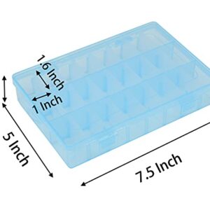 4 Pcs 24 Grids 7.5 Inch x 5.1 Inch Adjustable Small Removable Clear Plastic Jewelry Organizer Divider Storage Box Jewelry Earring Tool Containers (4pack(24-Grid ))