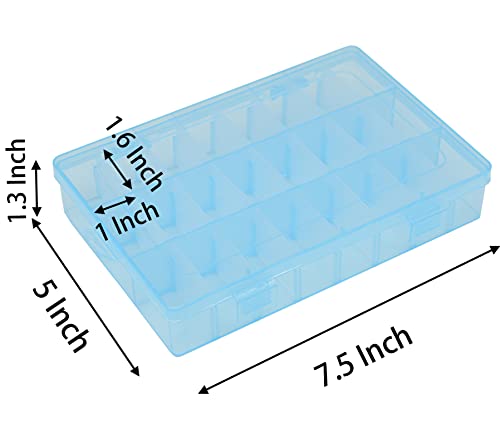 4 Pcs 24 Grids 7.5 Inch x 5.1 Inch Adjustable Small Removable Clear Plastic Jewelry Organizer Divider Storage Box Jewelry Earring Tool Containers (4pack(24-Grid ))