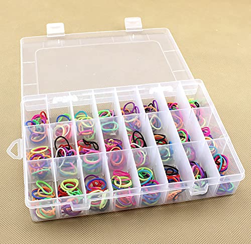 4 Pcs 24 Grids 7.5 Inch x 5.1 Inch Adjustable Small Removable Clear Plastic Jewelry Organizer Divider Storage Box Jewelry Earring Tool Containers (4pack(24-Grid ))