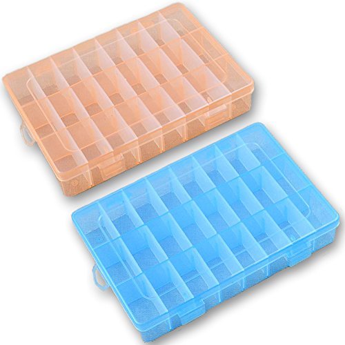 4 Pcs 24 Grids 7.5 Inch x 5.1 Inch Adjustable Small Removable Clear Plastic Jewelry Organizer Divider Storage Box Jewelry Earring Tool Containers (4pack(24-Grid ))