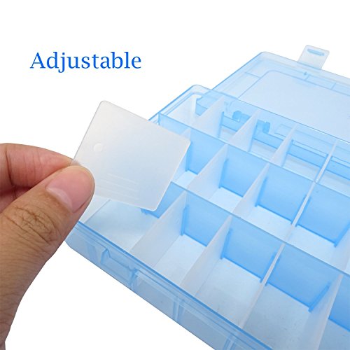 4 Pcs 24 Grids 7.5 Inch x 5.1 Inch Adjustable Small Removable Clear Plastic Jewelry Organizer Divider Storage Box Jewelry Earring Tool Containers (4pack(24-Grid ))