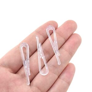 Hao Pro 38mm Length Clear Plastic Alligator Clip Easy Storage Securely Clip Prevent Damage Fabric Flexible Material U Shape Transparent Garment Clips 170 Pieces for Folding Ties Socks Pants Shirts