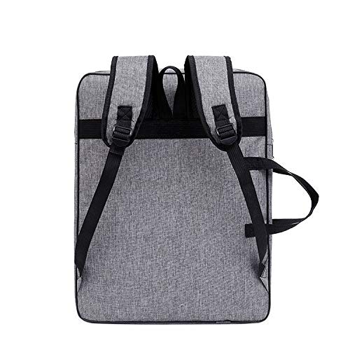 A3 Artist Portfolio Carry Case Bag Portable Students Waterproof Canvas Shoulder Bag Painting Pad Backpack for Sketching Painting Art Supplies with Shoulder Straps and Carry Handle (Grey)