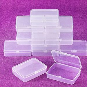 ZUER 2 Pcs Clear Plastic Beads Storage Containers Box,Large PP Clear Plastic Beads Storage Containers Box with Hinged Lid,Use for Holding Small Jewelry