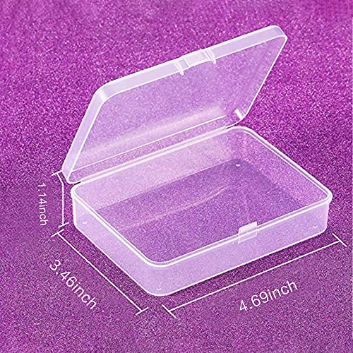 ZUER 2 Pcs Clear Plastic Beads Storage Containers Box,Large PP Clear Plastic Beads Storage Containers Box with Hinged Lid,Use for Holding Small Jewelry