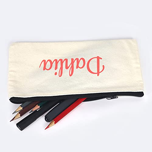 AIPNIS Personalized Name Canvas Zipper Pouch,Custom Craft Bag Canvas Pen Case Makeup Bags,Canvas Pencil Bag Cotton Canvas Cosmetic Bag Multi-Purpose Travel Cosmetic Bag