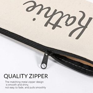 AIPNIS Personalized Name Canvas Zipper Pouch,Custom Craft Bag Canvas Pen Case Makeup Bags,Canvas Pencil Bag Cotton Canvas Cosmetic Bag Multi-Purpose Travel Cosmetic Bag