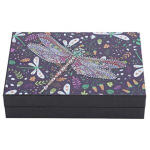 rhinestone painting jewelry box, dragonfly pattern storage case for 5d diy storage container embroidery kits for gifts