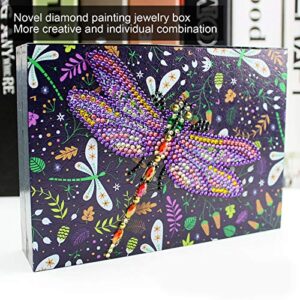 Rhinestone Painting Jewelry Box, Dragonfly Pattern Storage Case for 5D DIY Storage Container Embroidery Kits for Gifts