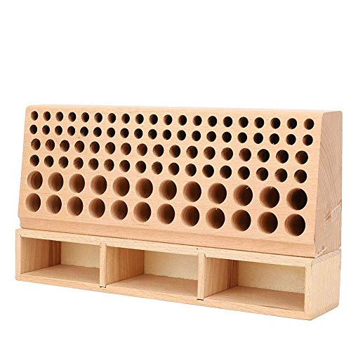 98 Holes Leather Craft Tool Holder Box, Leather Tool Holder Wooden Leather Craft Tool Holder for Leather Working Making Punch Tools Organizer Storage