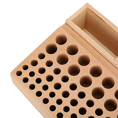 98 Holes Leather Craft Tool Holder Box, Leather Tool Holder Wooden Leather Craft Tool Holder for Leather Working Making Punch Tools Organizer Storage