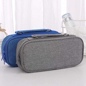 Pencil Case Pen Bag, RUMANLE Pen Bag Big Capacity Canvas Makeup Pouch Bag Case Pencil Holder Practical Students Stationery with Double Zippers Durable for School & Office Supplies - (Empty- Grey)