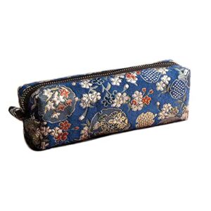 yealghar flower pencil case aesthetic, small pencil pouch zipper pouch, slim pen case, cute travel cosmetic bag school supplies for girls women