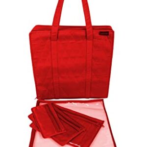 Maxie Yazzii - Portable Craft Storage Organizer - Craft Storage Tote Bag - Multipurpose Storage Organizer for Quilting, Patchwork, Embroidery, Needlework, & Papercraft - Red