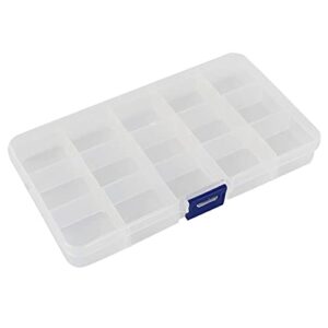 jigitz plastic jewelry organizer box, 8pk – 15 compartment plastic organizer box with dividers grid container for beads