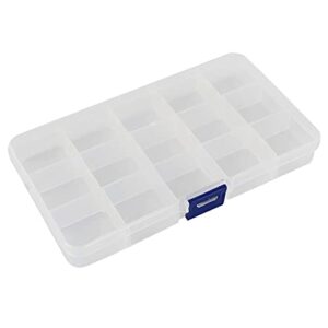 Jigitz Plastic Jewelry Organizer Box, 8pk - 15 Compartment Plastic Organizer Box with Dividers Grid Container for Beads