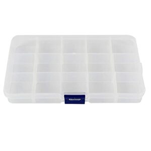 Jigitz Plastic Jewelry Organizer Box, 8pk - 15 Compartment Plastic Organizer Box with Dividers Grid Container for Beads