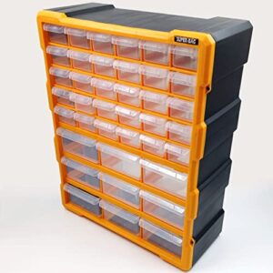 witforms organizer & storage craft cabinet with multi size drawers, desktop or wall mount wuth multi color, perfect for small hardware parts, screws, beads and tools (yellow, 39 drawer)