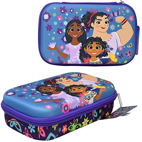 Encanto Molded Pencil Case - 5x8 Pencil Box and Crayon Box for School - Cool Superhero Storage Box - Handy Hard-Shell Pencil Case with Zipper for Markers - Pencils and Crayons for Kids