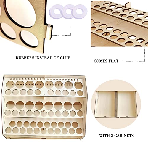 WFLAY Wooden Paint Rack With 80 Holes For Storing Paints Brushes